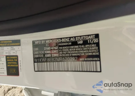 2021 Mercedes-Benz C 300 4Matic from USA, damaged, VIN W1KWF8EB2MR620292